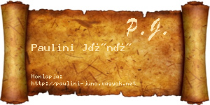 Paulini Júnó névjegykártya